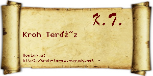 Kroh Teréz névjegykártya