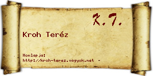 Kroh Teréz névjegykártya